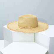 Frayed Brim Straw Hat Hats Tan / One Size Styled Society xoxo