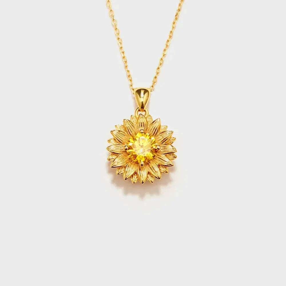 Sunflower Shape 18K Gold-Plated Pendant Necklace Necklace Gold / One Size Styled Society xoxo