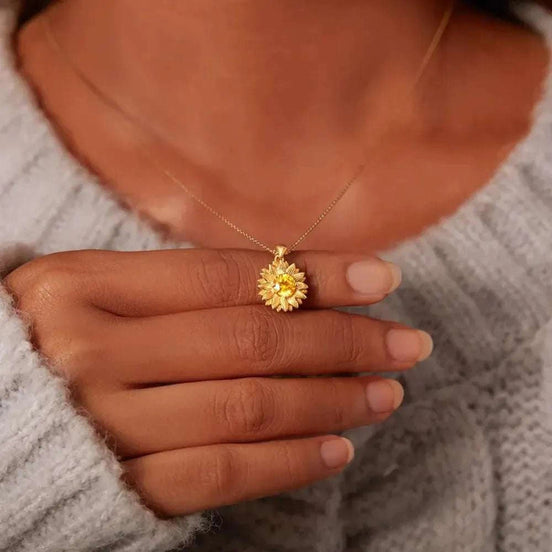 Sunflower Shape 18K Gold-Plated Pendant Necklace Necklace Gold / One Size Styled Society xoxo