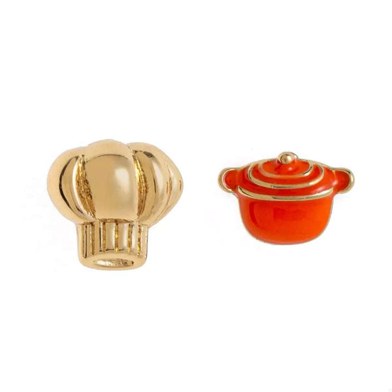 Food Theme Copper Asymmetry Earring Earrings Dutch Barbecue Pan / onesize Styled Society xoxo