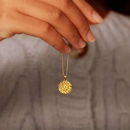Sunflower Shape 18K Gold-Plated Pendant Necklace Necklace Gold / One Size Styled Society xoxo